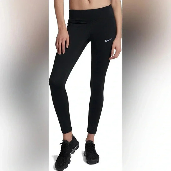 Nike Racer Tight Leggings Women's XS Black Drawstring Running 890371-010‎ Active - Picture 1 of 9